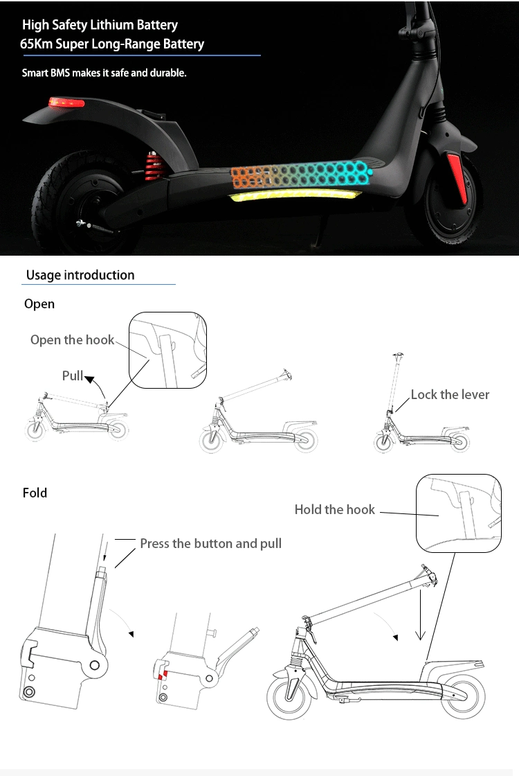 2 Seat Roof Super Long Range 1200W Hub Motor Best Kids Adult Scooter Electric