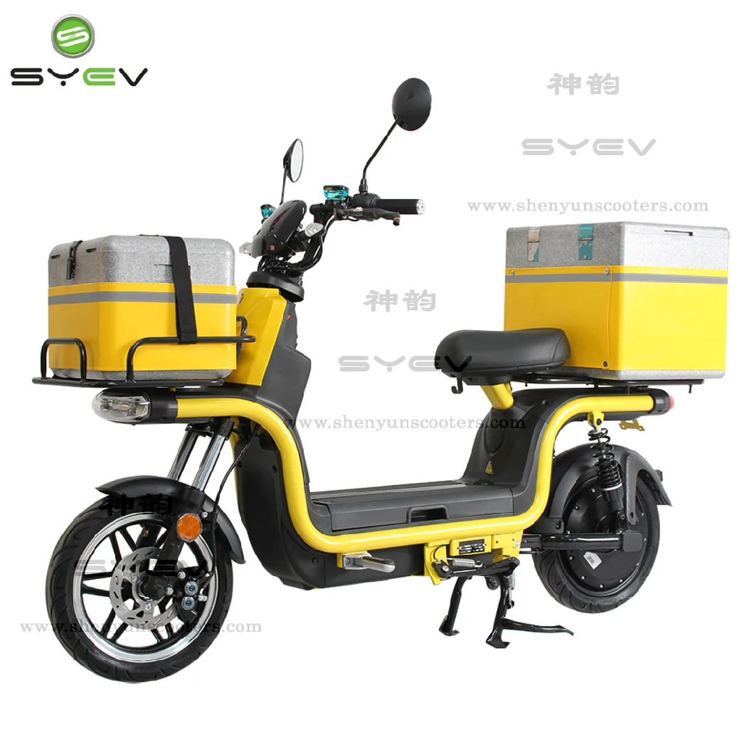 Shenyun Wholesale 120km Long Range Black/Green/Yellow/White 10inch/12inch Tyre Delivery Electric Cargo Scooter/Bike for Fast Food Pizza with Two Box