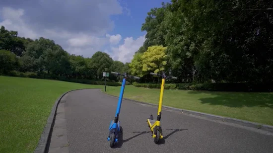 Fd04 Scooter eléctrico plegable amarillo y azul