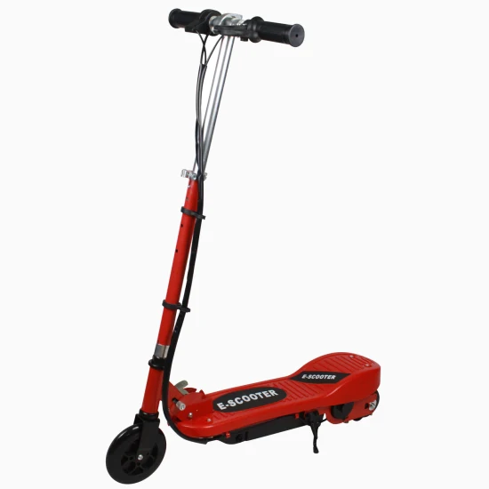 E-Scooter rojo de dos ruedas, 24V, 120W, juguete con batería, patinete eléctrico para niños