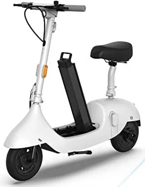 Scooter eléctrico blanco y scooter eléctrico negro